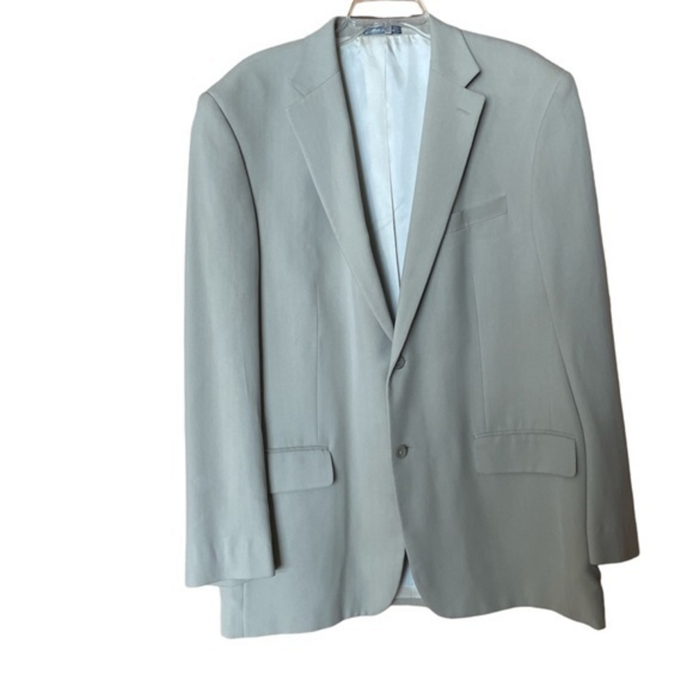 Oscar de la Renta Silk Blazer‎ Formal Suit Jacket Sport Coat Tan Mens Size 46L